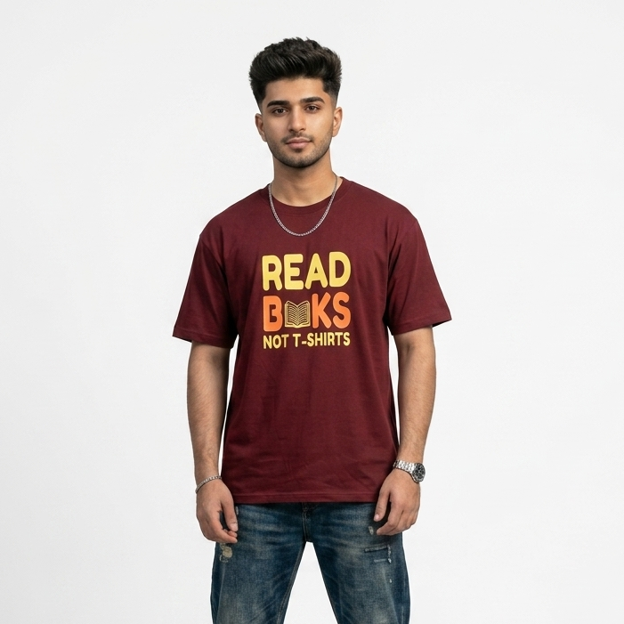 "READ BOOKS NOT T-SHIRTS" Printed Tee