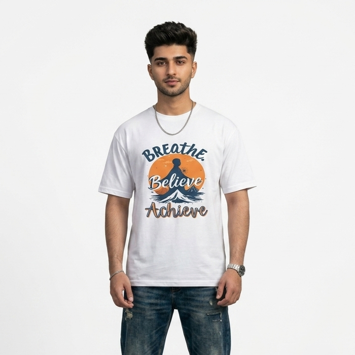 "Breathe, Believe, Achieve" Printed Tee